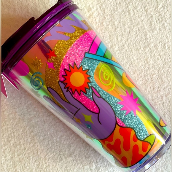 NWT🌈Tim Singleton Starbucks 2023 Pride Fan Dichroic Plastic Cold Brew Cup, 16oz - Picture 4 of 11